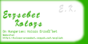 erzsebet kolozs business card